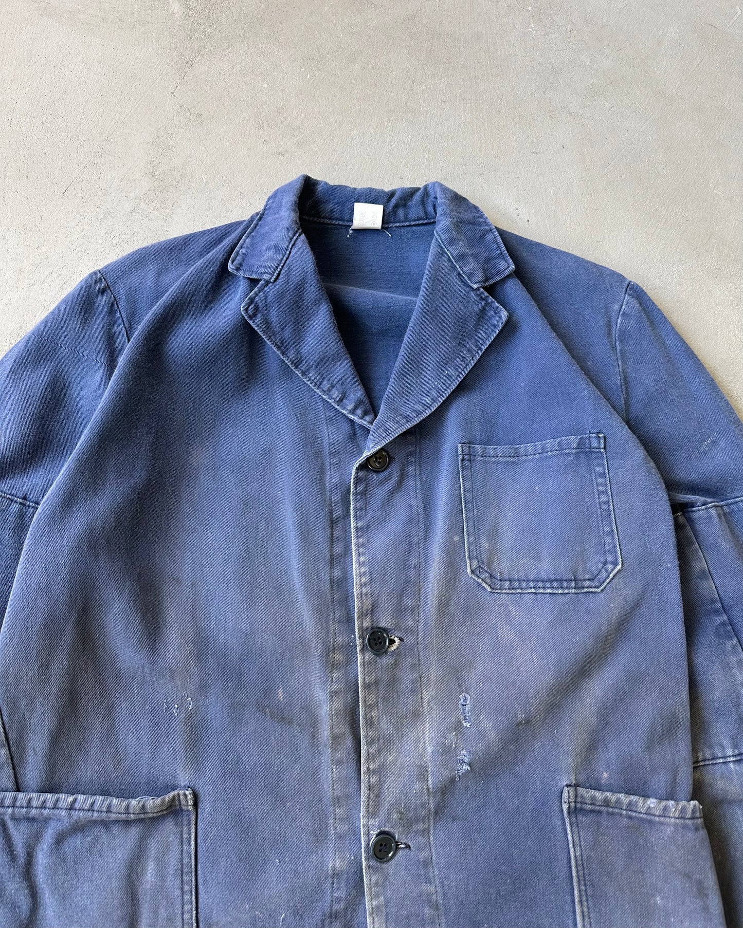 1990s - Distressed Blue French Chore - M