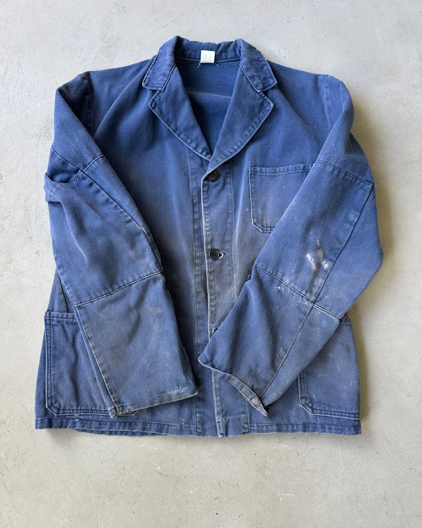 1990s - Distressed Blue French Chore - M