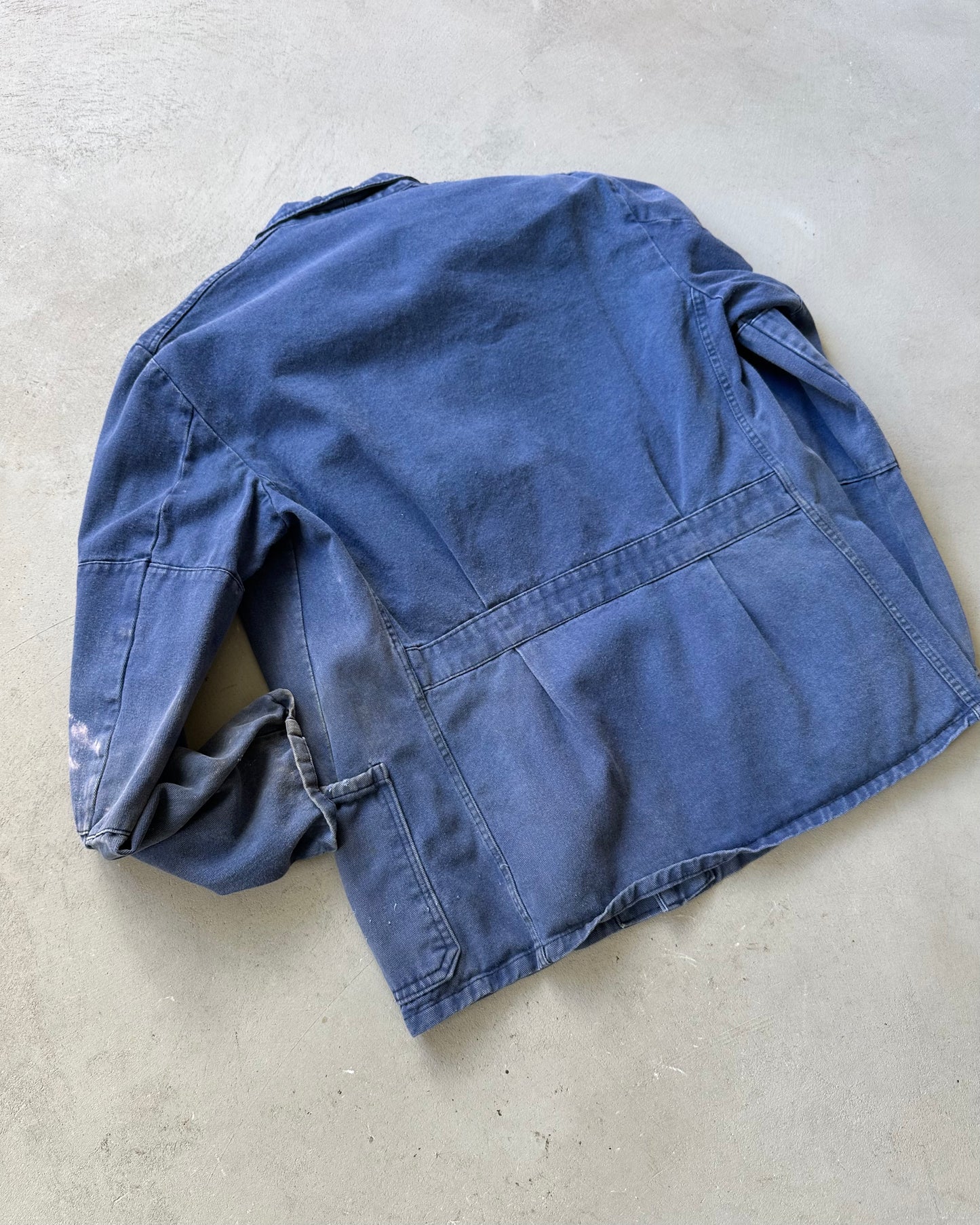 1990s - Distressed Blue French Chore - M