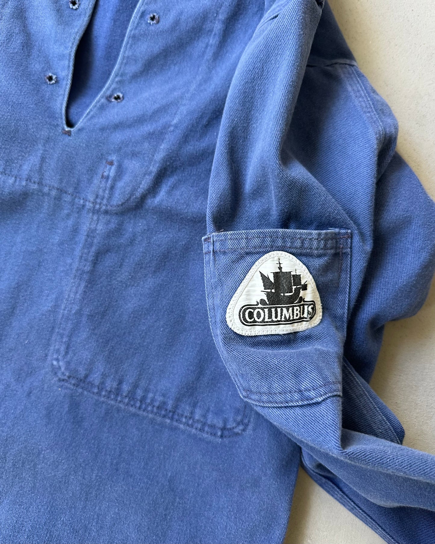 1980s - Blue Columbus French Fisherman Overshirt - M