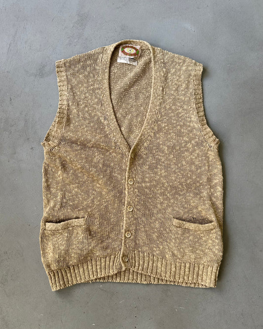 1990s - Camel Banana Republic Sweater Vest - M