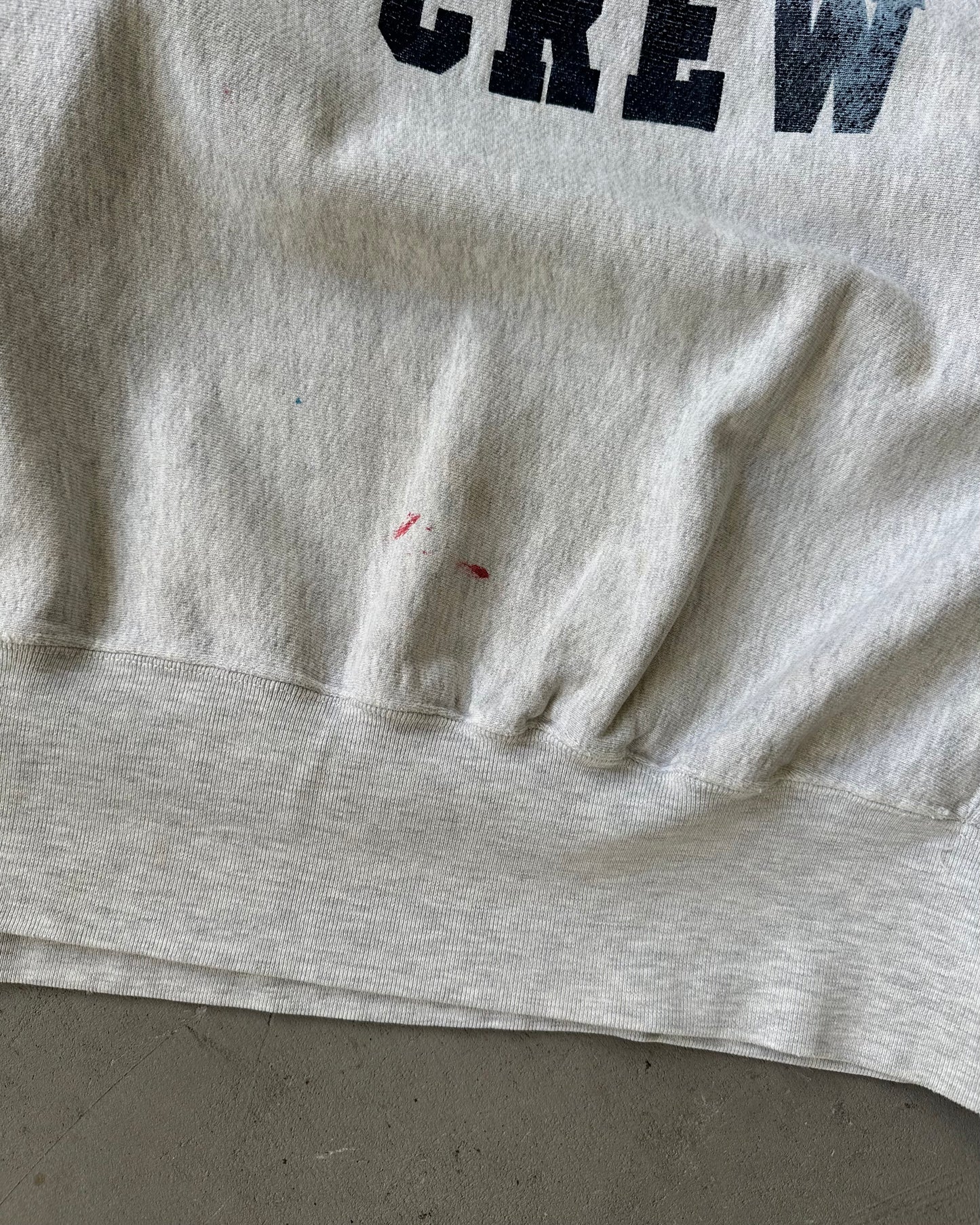 1990s - Distressed Ash Grey Newport Crewneck - L