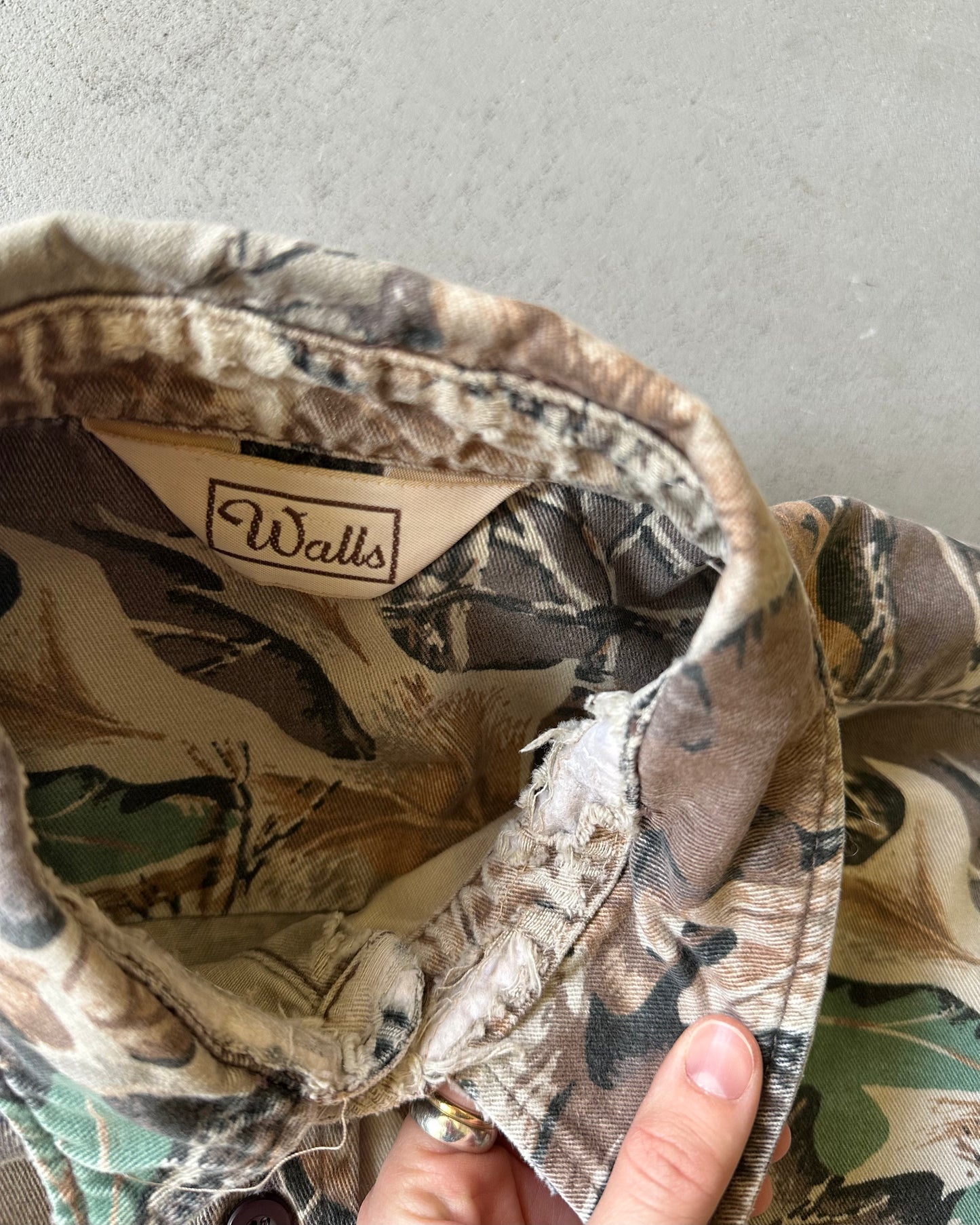 1990s - Distressed Camo Shirt - M/L