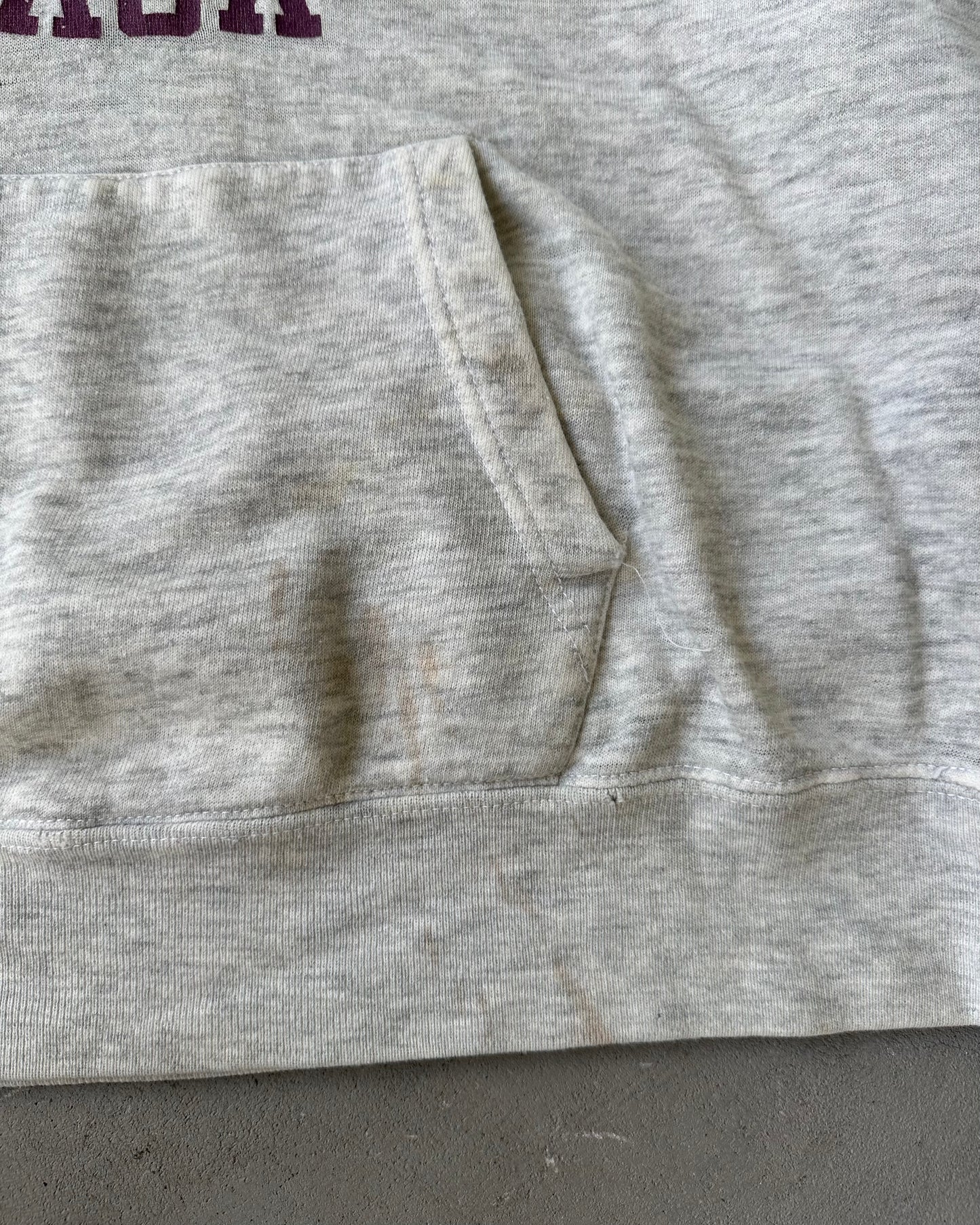 1980s - Distressed Ash Grey Woonsocket Hoodie - M