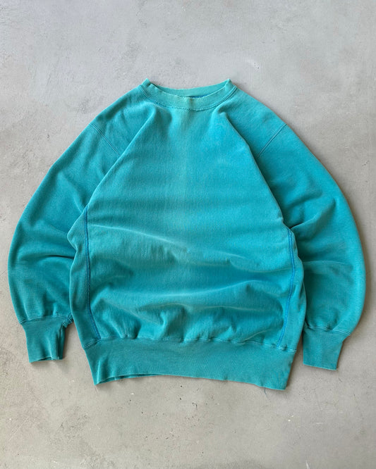 1990s - Distressed Aqua Champion RW Crewneck - XL