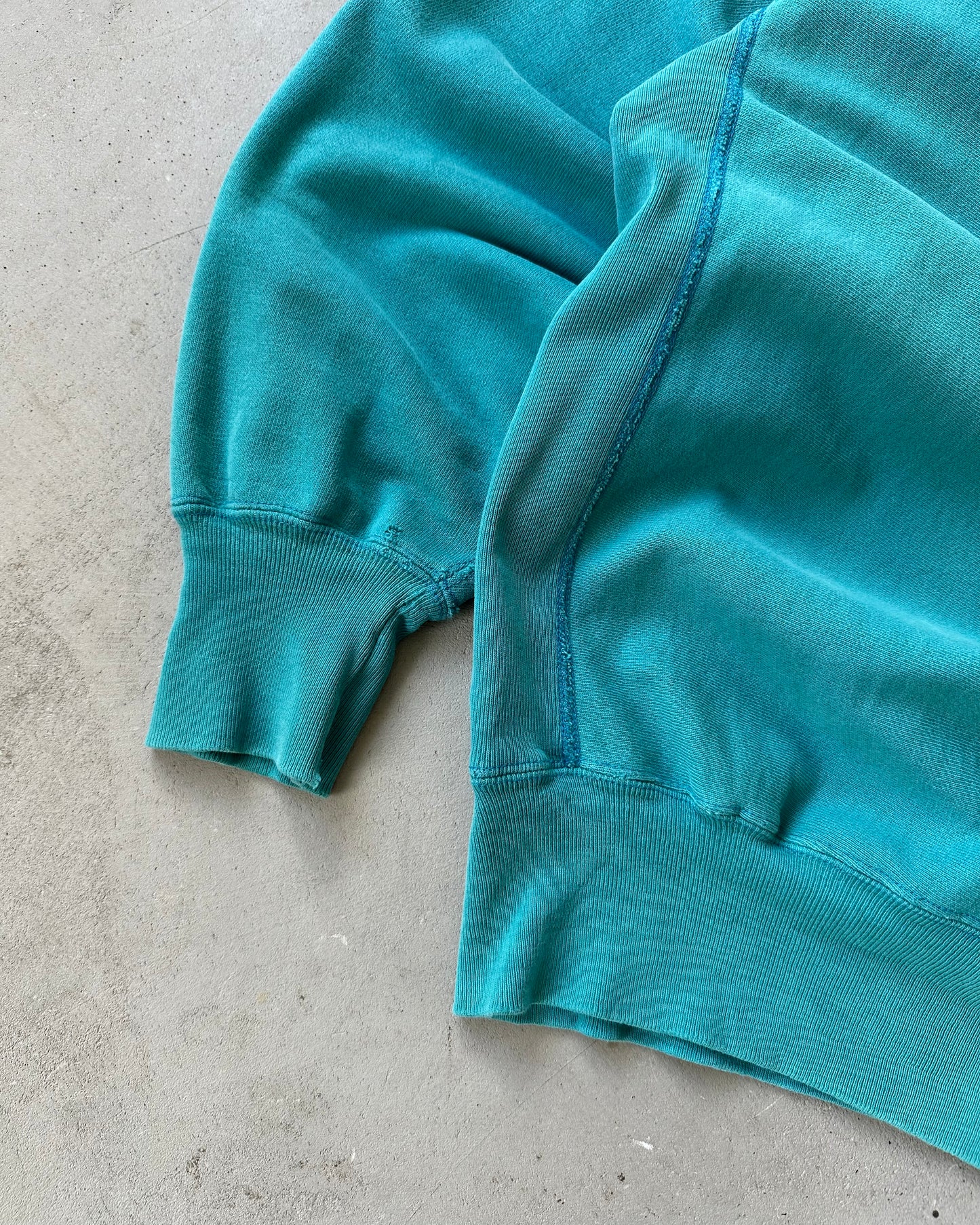 1990s - Distressed Aqua Champion RW Crewneck - XL