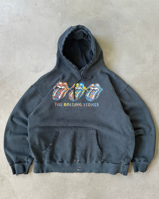 2000s - Distressed Black Rolling Stones Hoodie - M