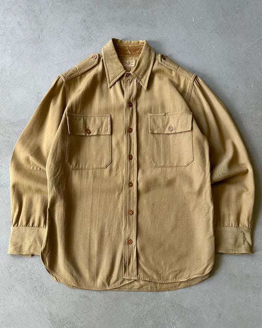 Années 1940 - Chemise réglementaire en laine de chameau vieillie - T/M