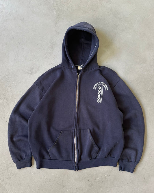 1980s - Navy Transportation USA Zip Up Hoodie - XS/S