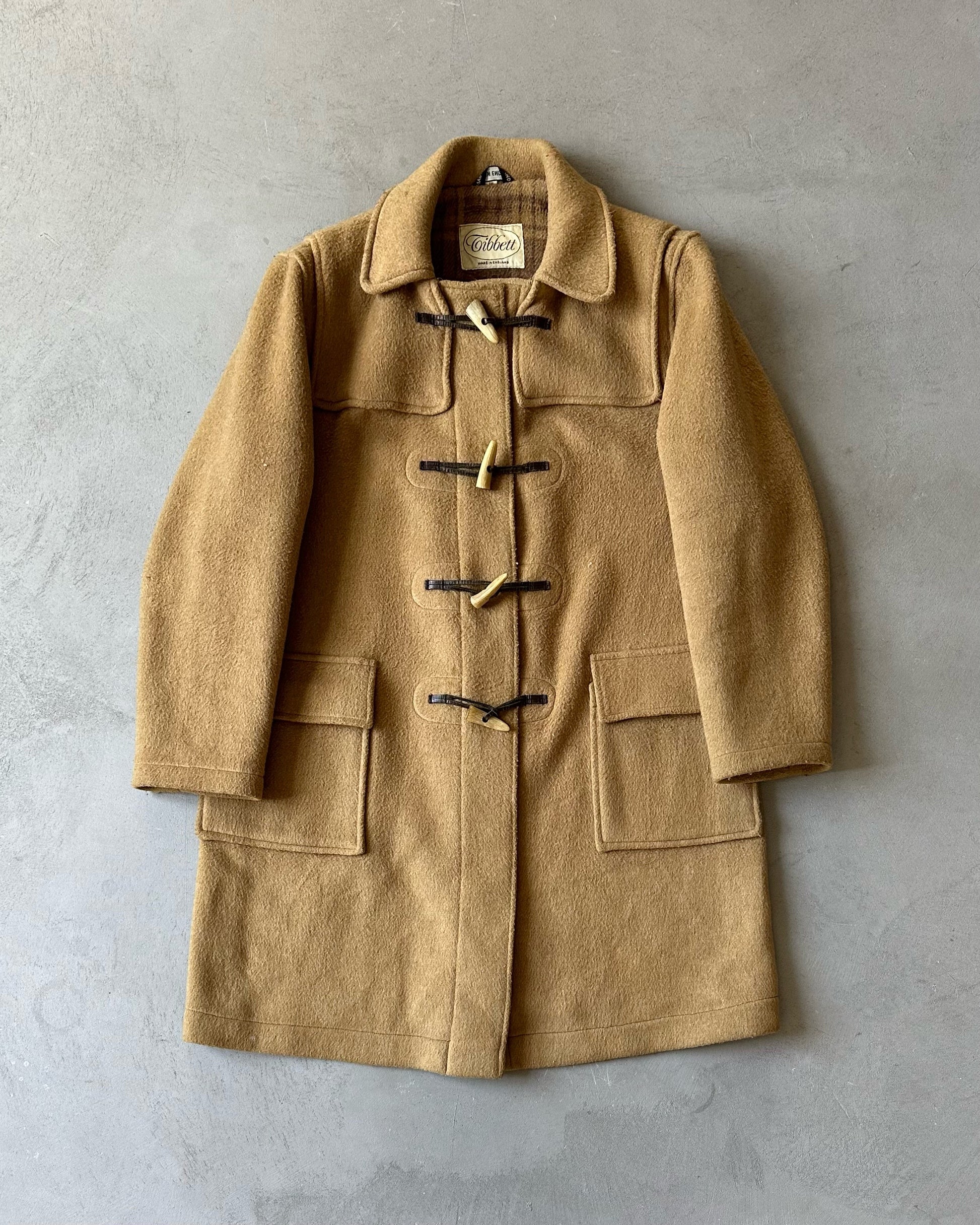 1980s Tan Wool Duffle Coat M/L