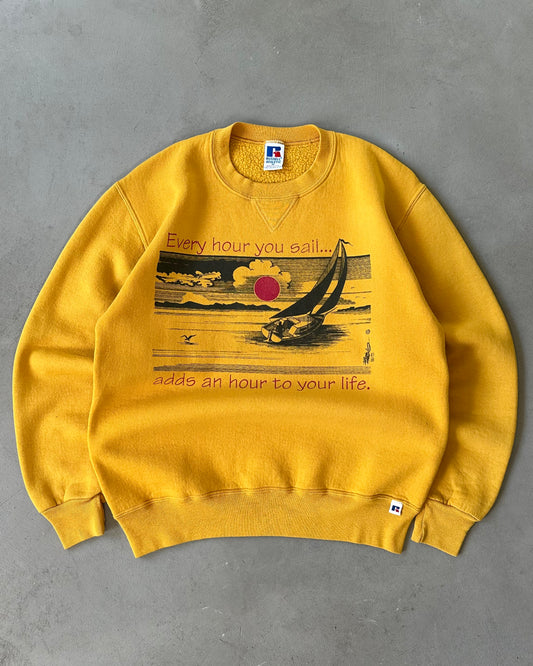 1990s - Mustard Sailing Crewneck - M