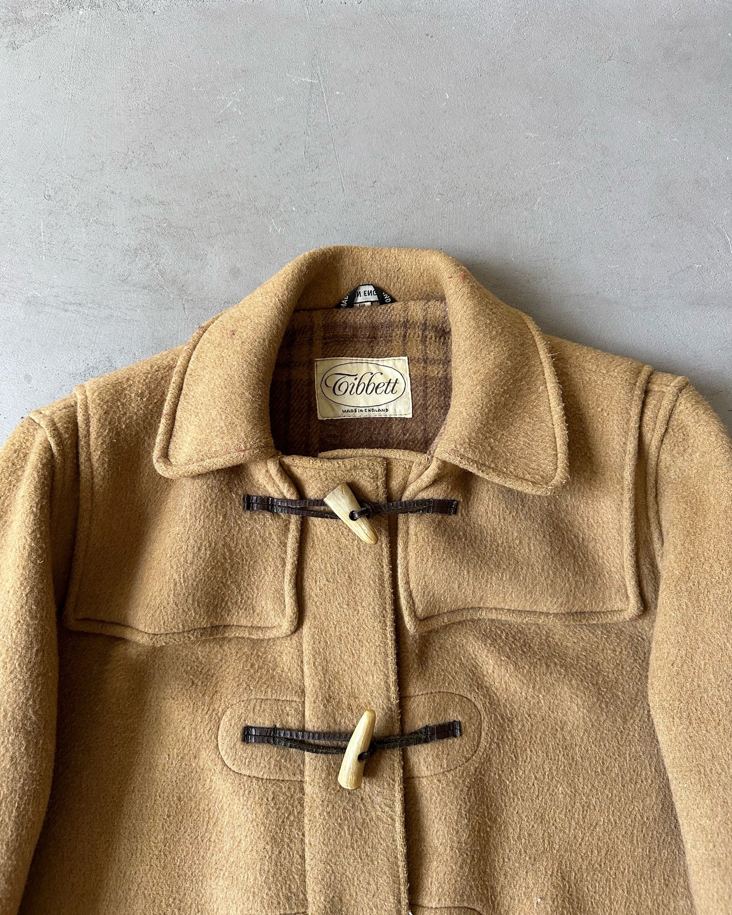 1980s - Tan Wool Duffle Coat - M/L