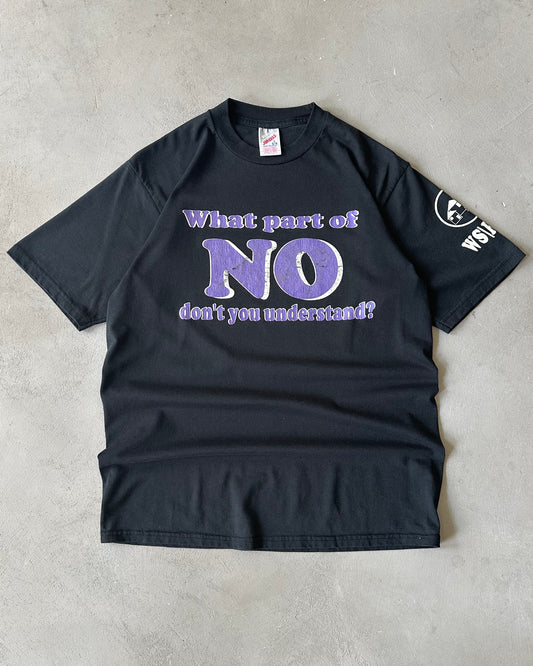 1990s - Black No Violence T-Shirt - L
