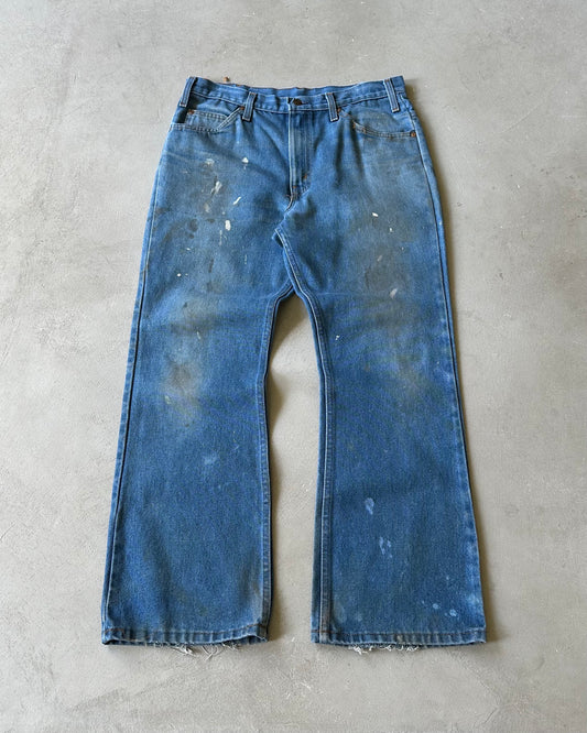 Années 80 - Jean Bootcut de Peintre à Poches Simples Vieillies - 33x28