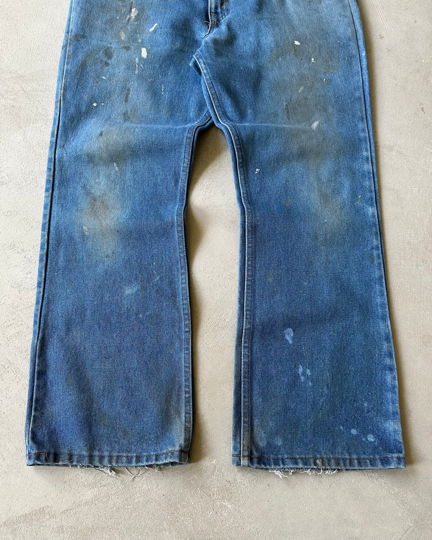 Années 80 - Jean Bootcut de Peintre à Poches Simples Vieillies - 33x28