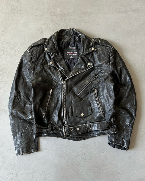 1990s - Black Wilson Perfecto Leather Jacket - M