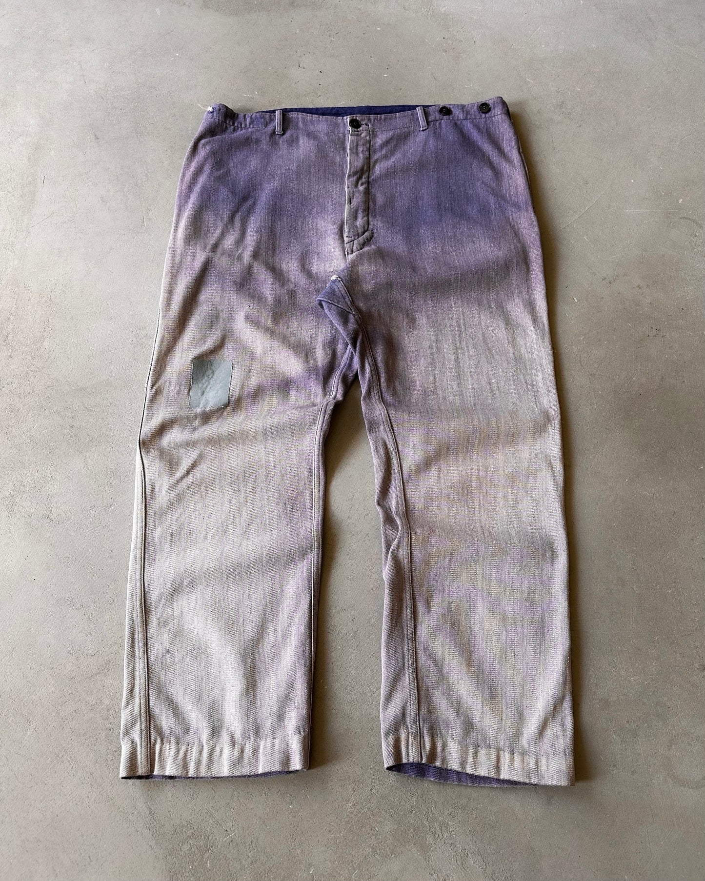Années 1970 - Pantalon de travail Euro violet délavé - 38x28