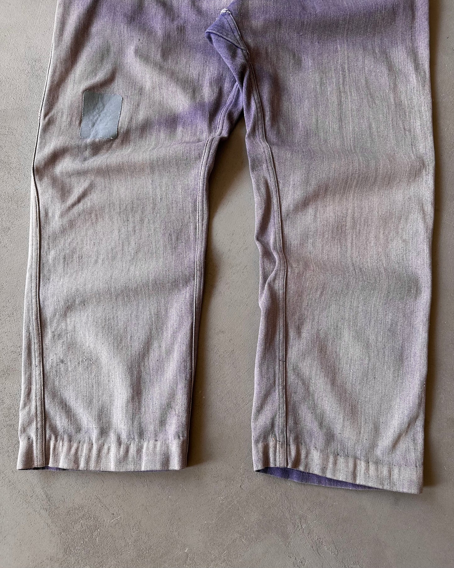 Années 1970 - Pantalon de travail Euro violet délavé - 38x28