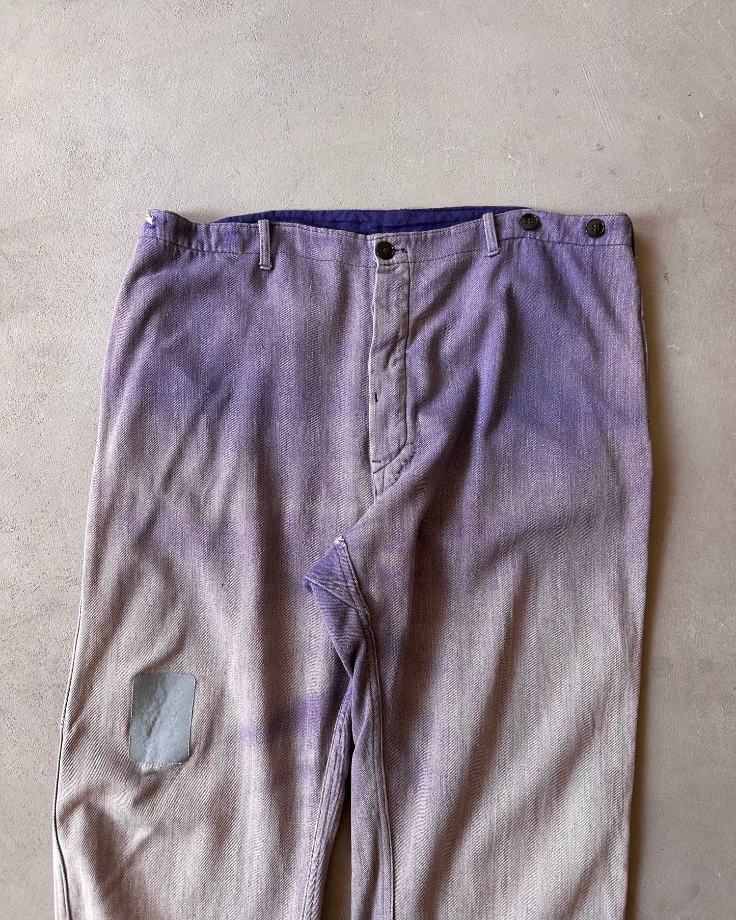 Années 1970 - Pantalon de travail Euro violet délavé - 38x28