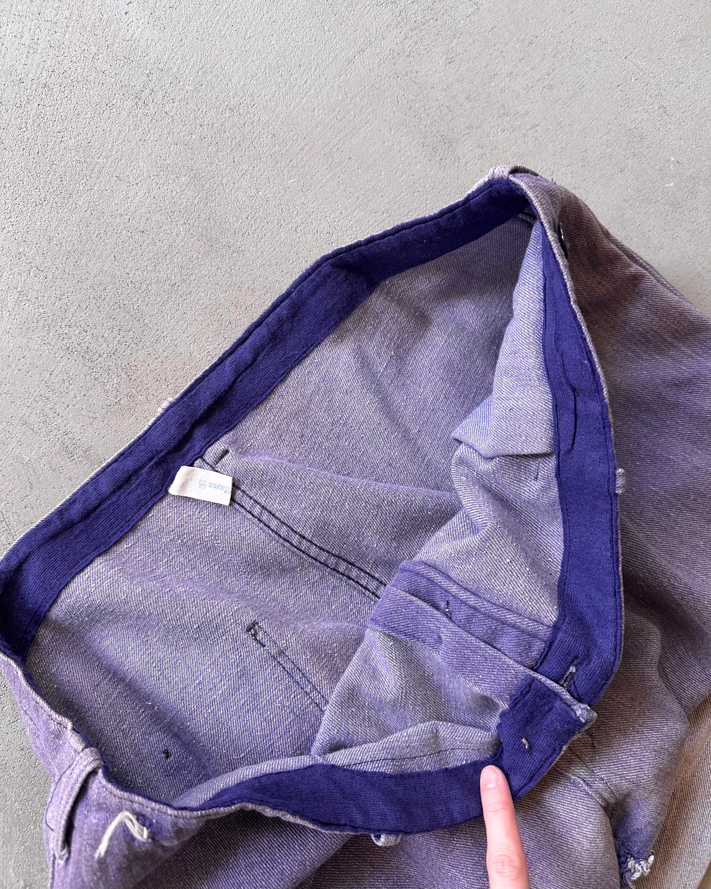 Années 1970 - Pantalon de travail Euro violet délavé - 38x28