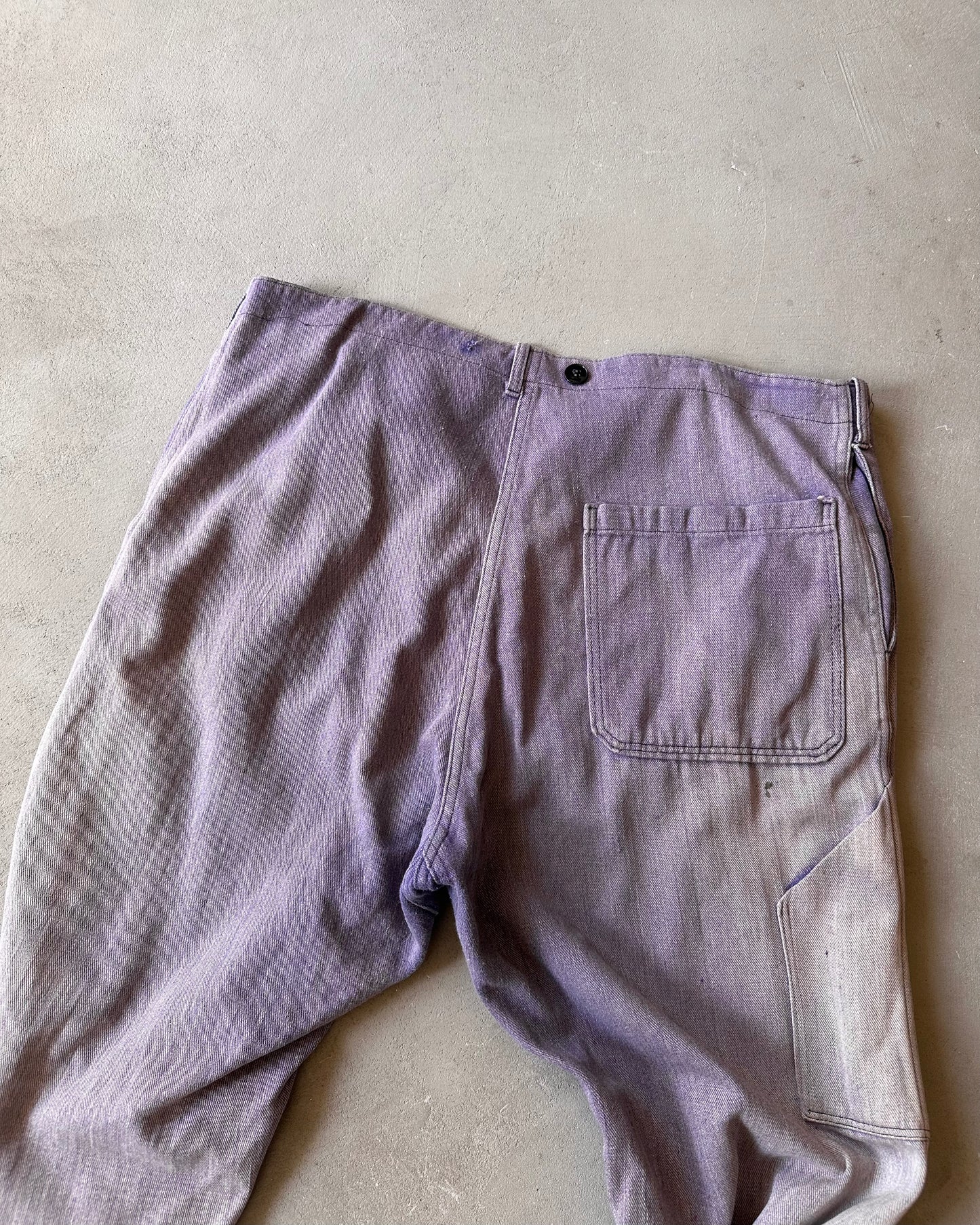 Années 1970 - Pantalon de travail Euro violet délavé - 38x28