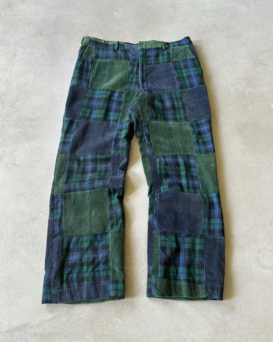 Années 80 - Pantalon vert en patchwork Brooks Brothers - 36x29