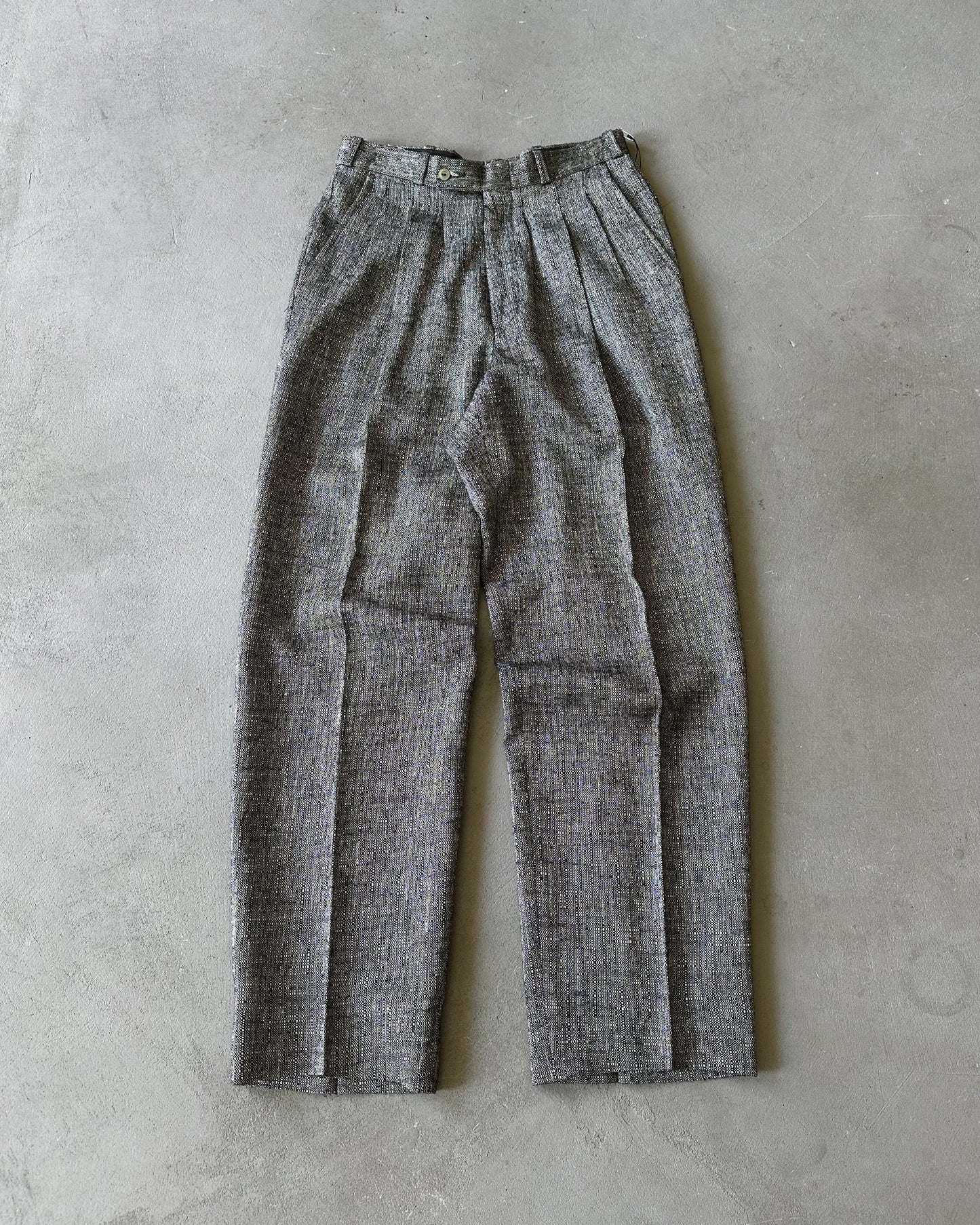 1990s - Black/White Pleated Trousers - 26x28
