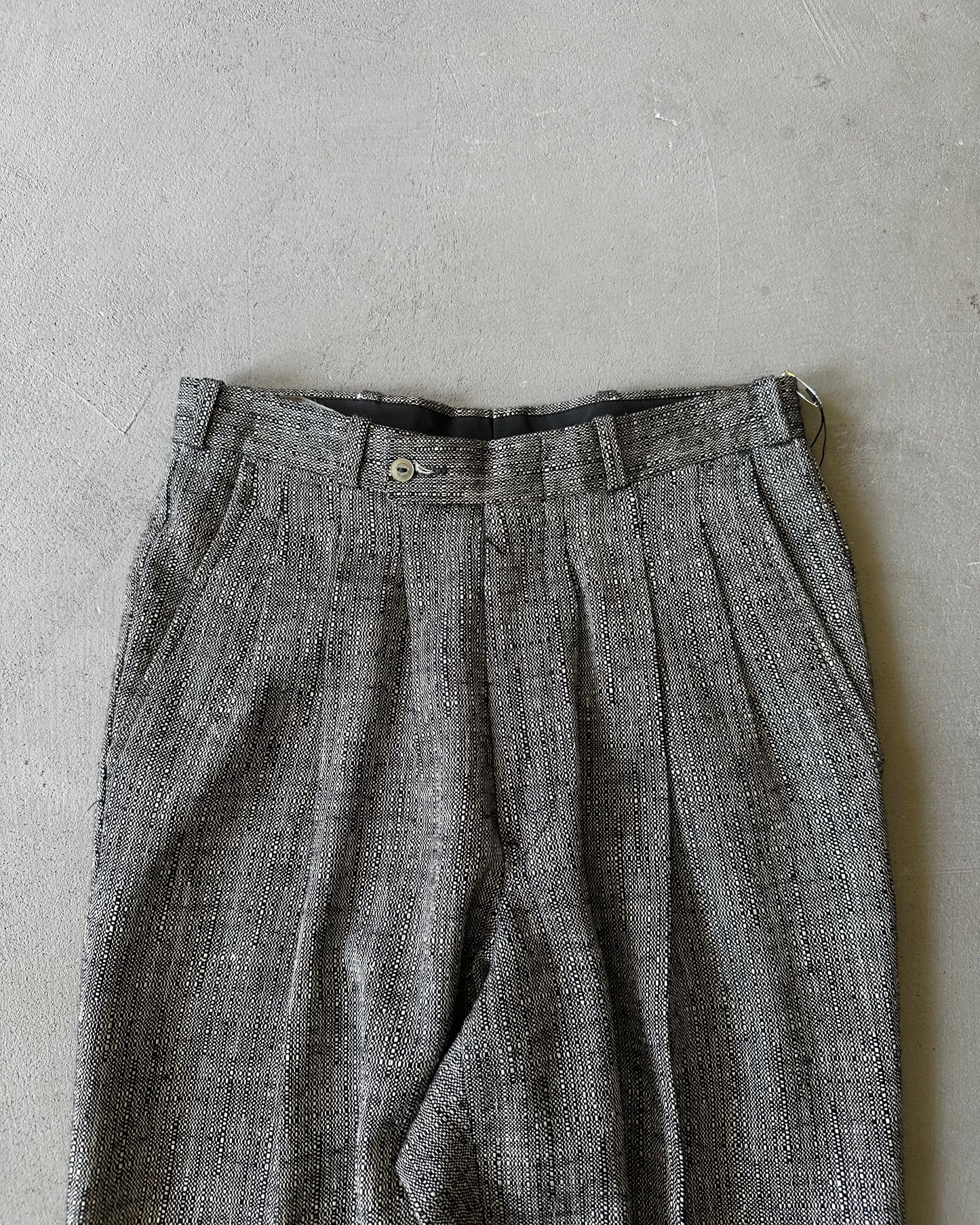 1990s - Black/White Pleated Trousers - 26x28