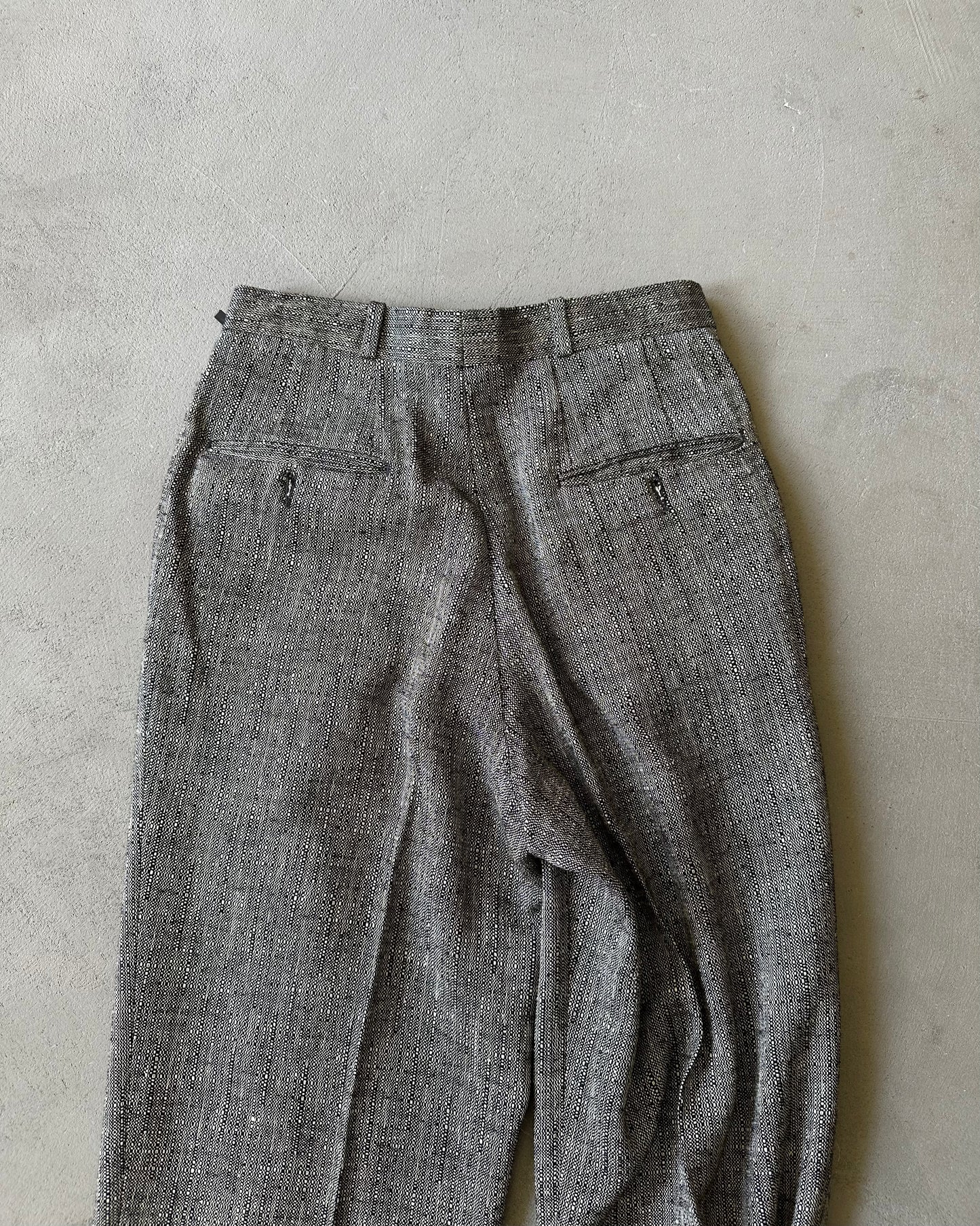 1990s - Black/White Pleated Trousers - 26x28