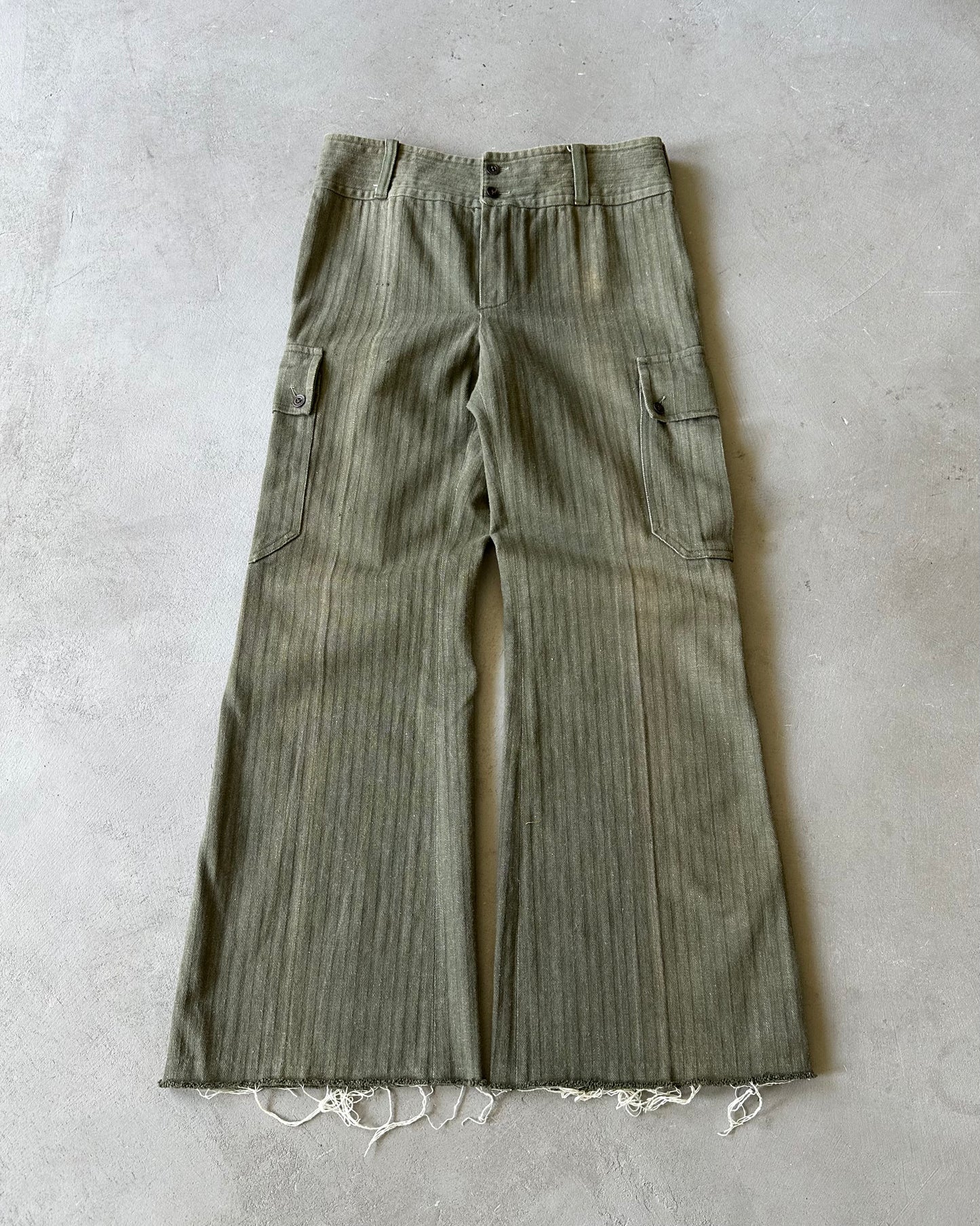 Années 70 - Pantalon Cargo HBT Vert Euro - 29x29