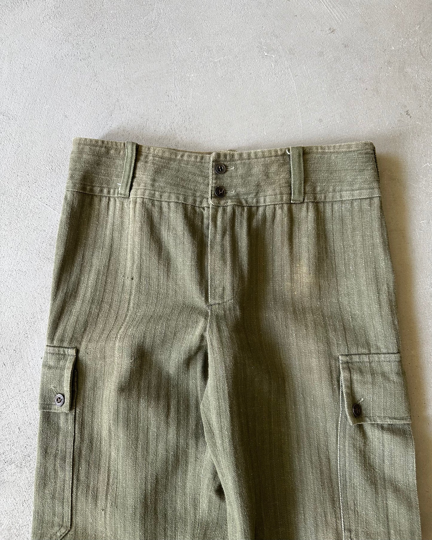 Années 70 - Pantalon Cargo HBT Vert Euro - 29x29
