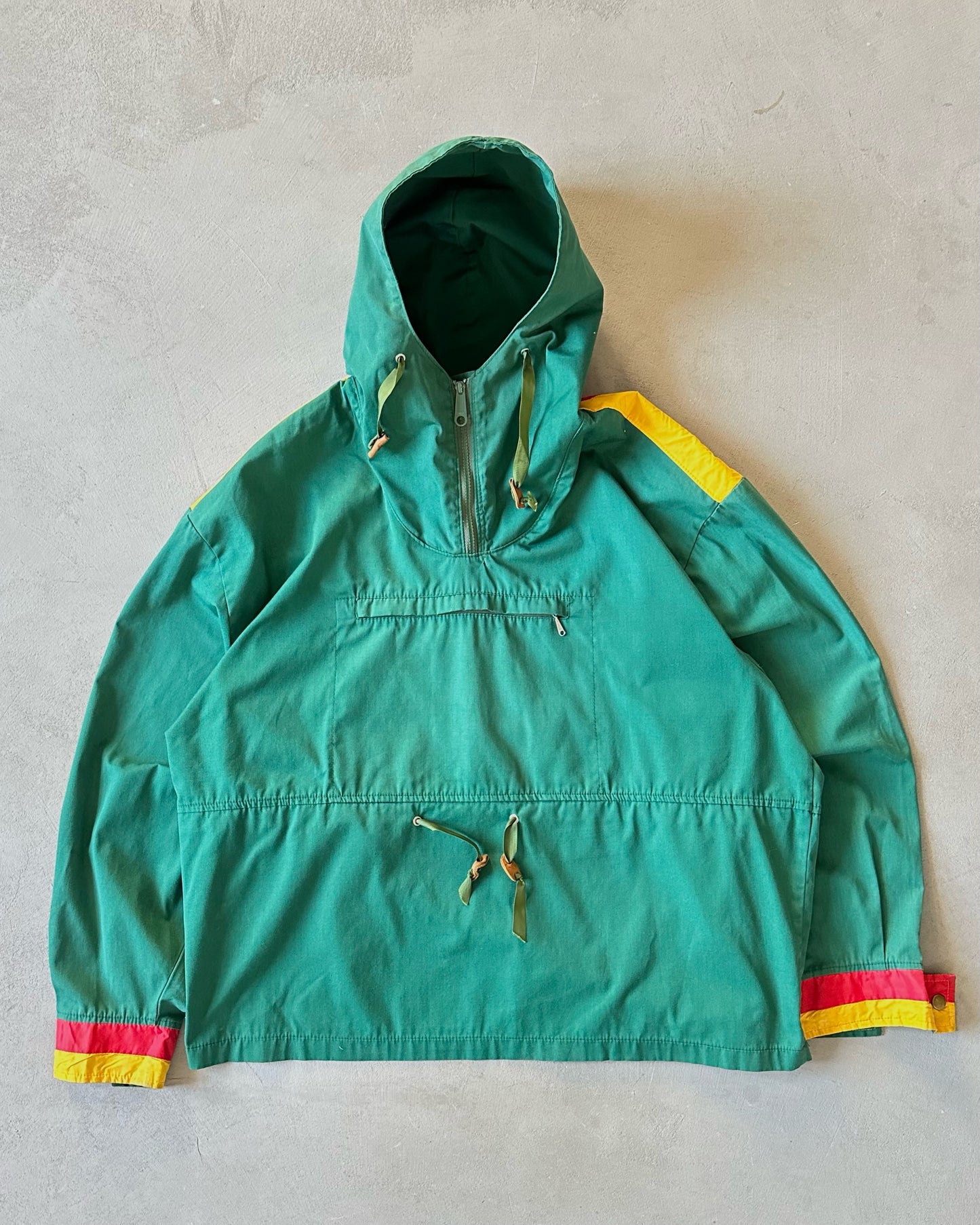 1980s - Green/Red Woolrich Light Anorak Jacket - XL