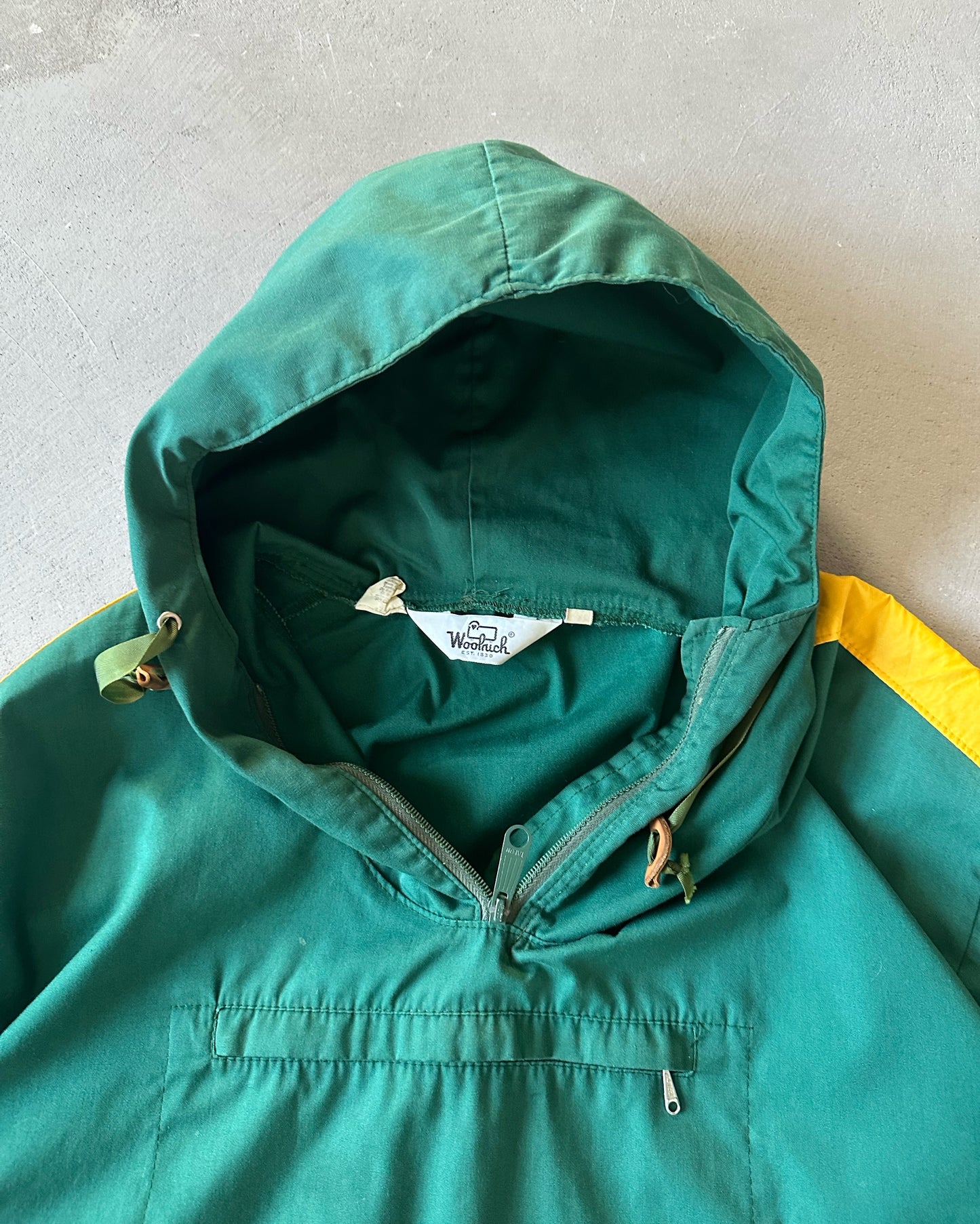 1980s - Green/Red Woolrich Light Anorak Jacket - XL