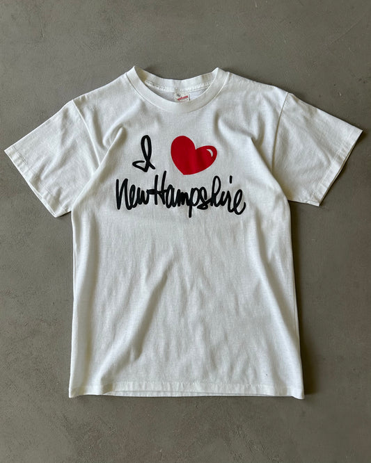Années 80 - T-shirt blanc "I Love NH" - M