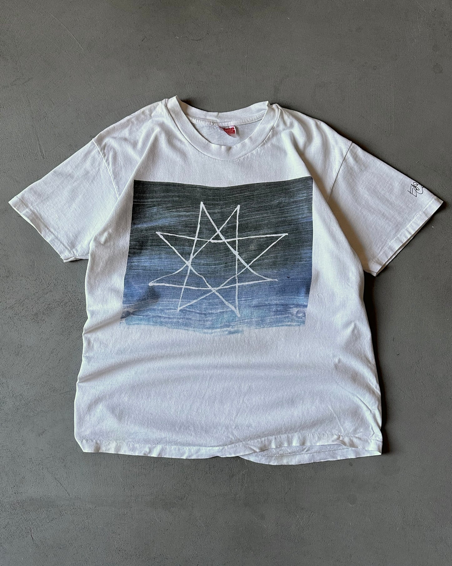 1990s - White "Draw Me A Star" T-Shirt - M/L