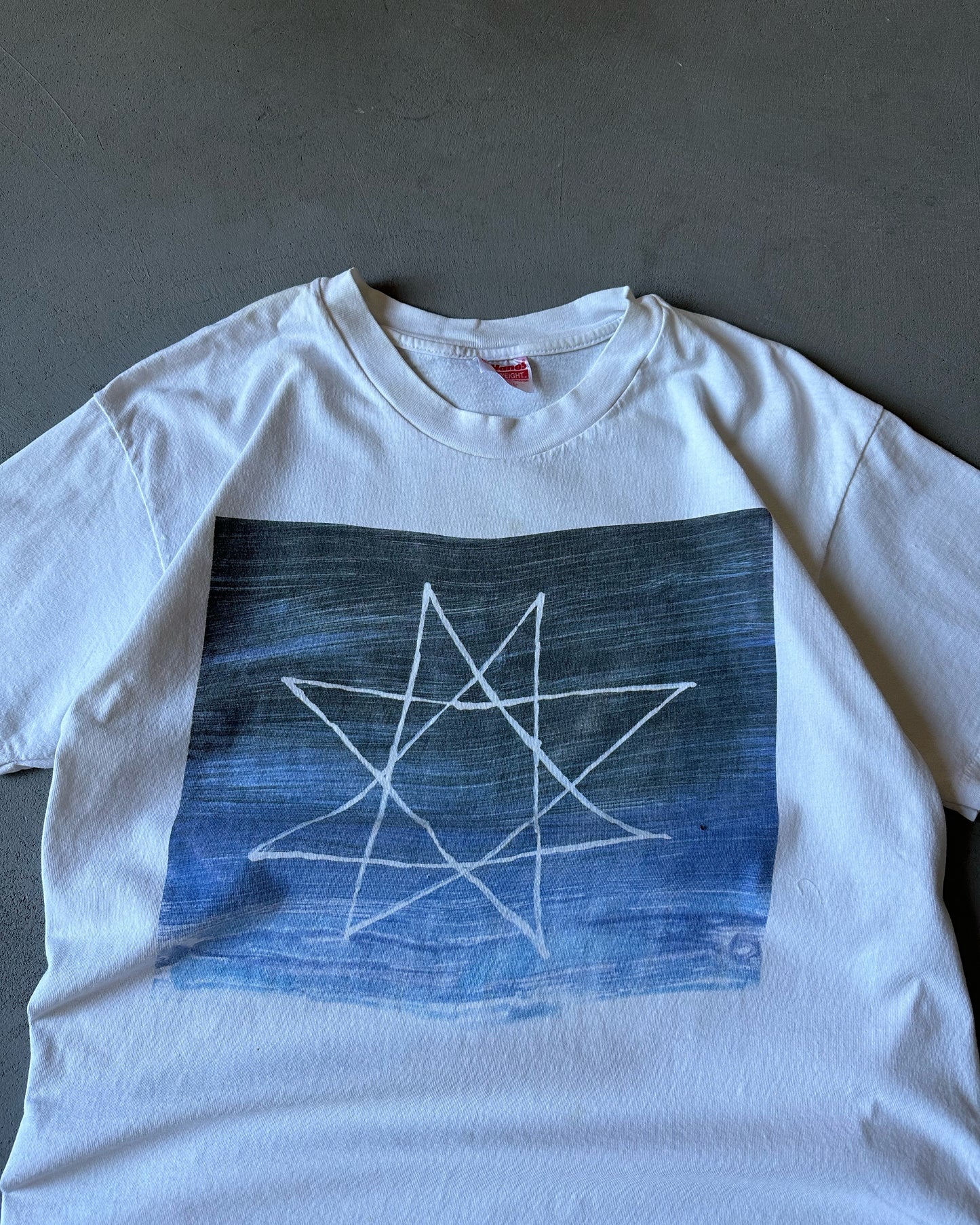 1990s - White "Draw Me A Star" T-Shirt - M/L