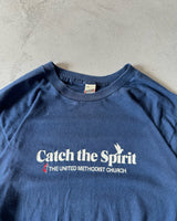 1980s - Navy "Catch The Spirit" T-Shirt - L
