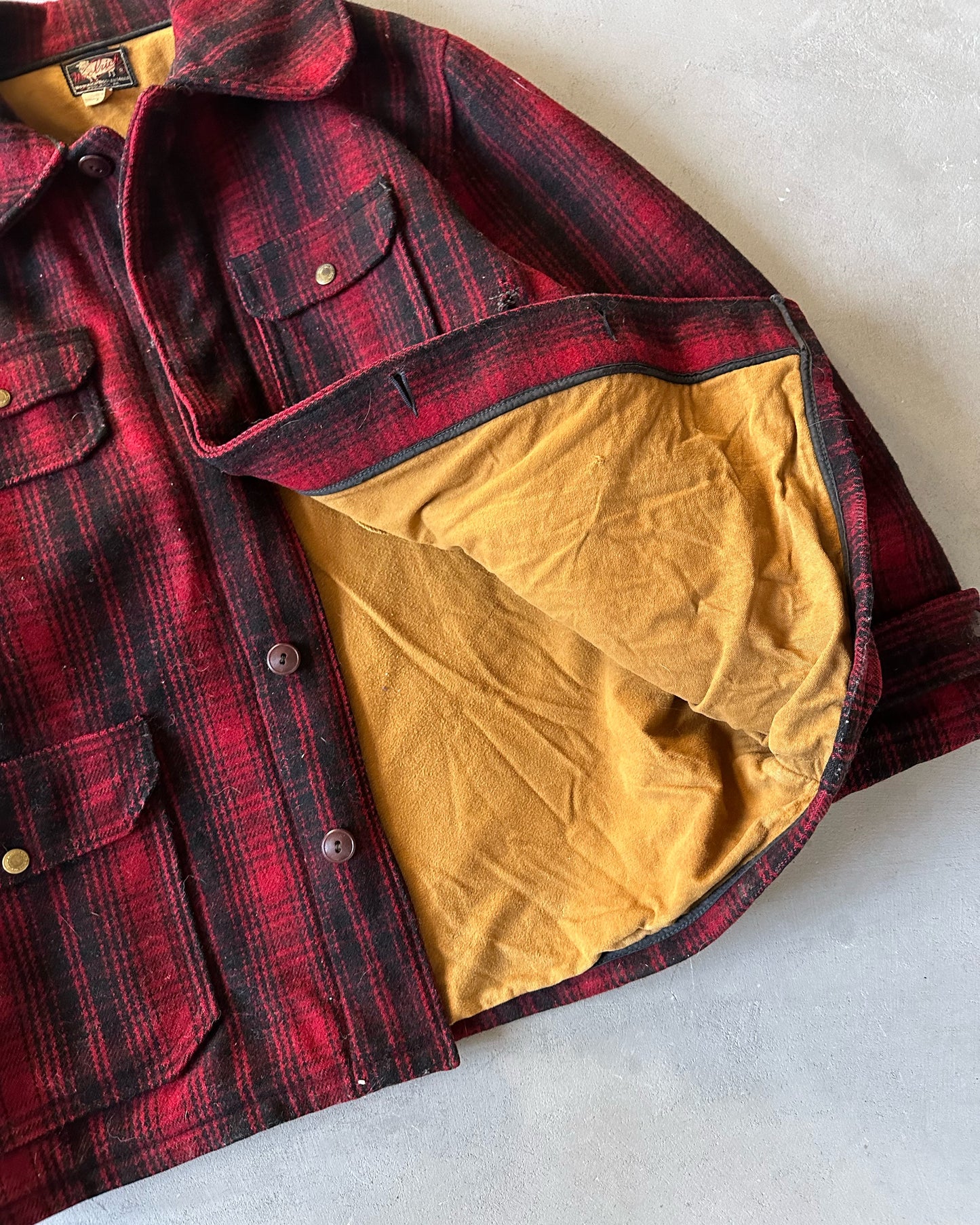 1950s - Red/Black Woolrich Plaid Hunting Coat - 44