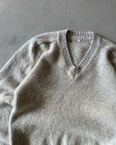1990s - Distressed Grey Wool V Sweater - XS/S