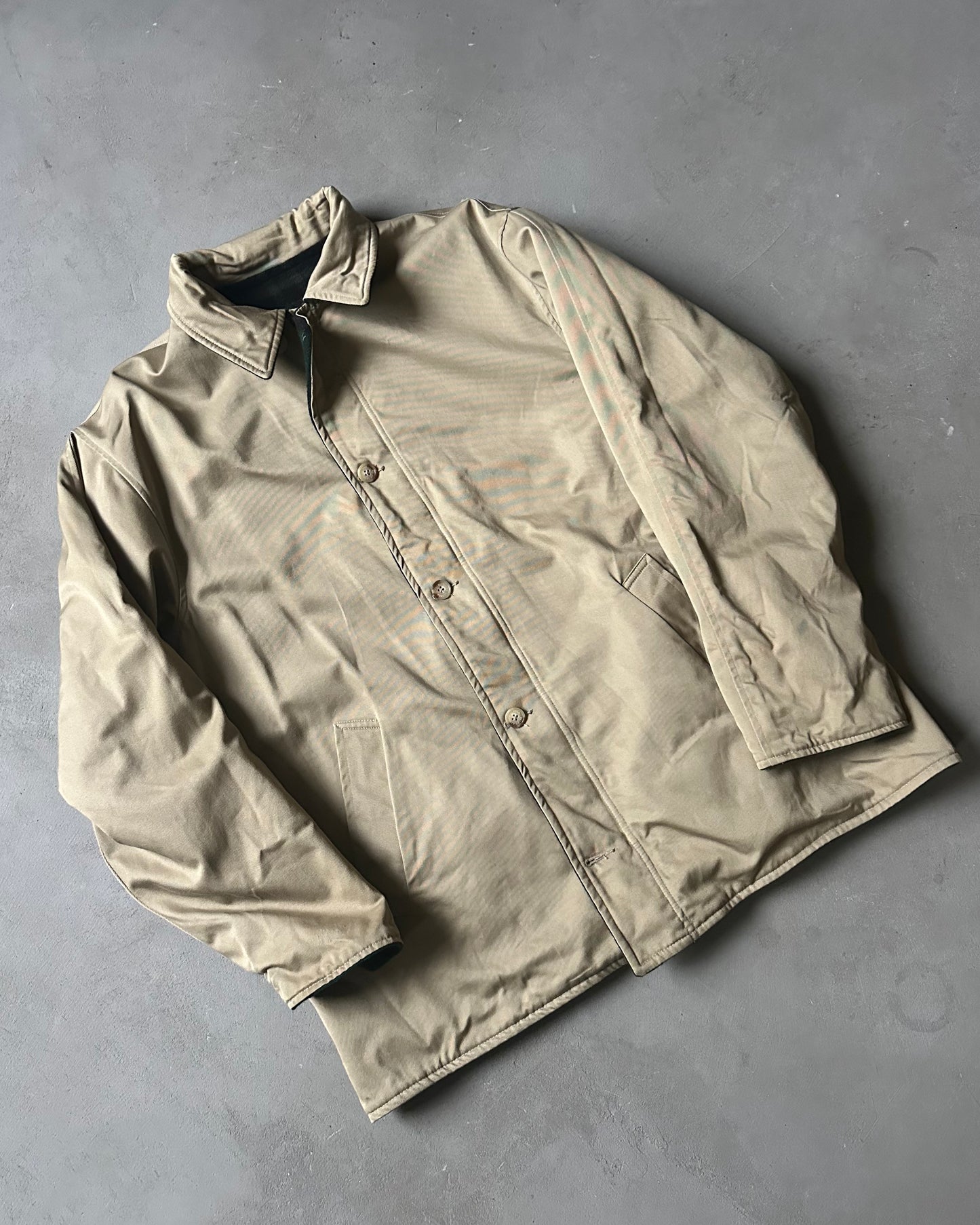 1990s - Green/Black Polo RL Reversible Coat - XL