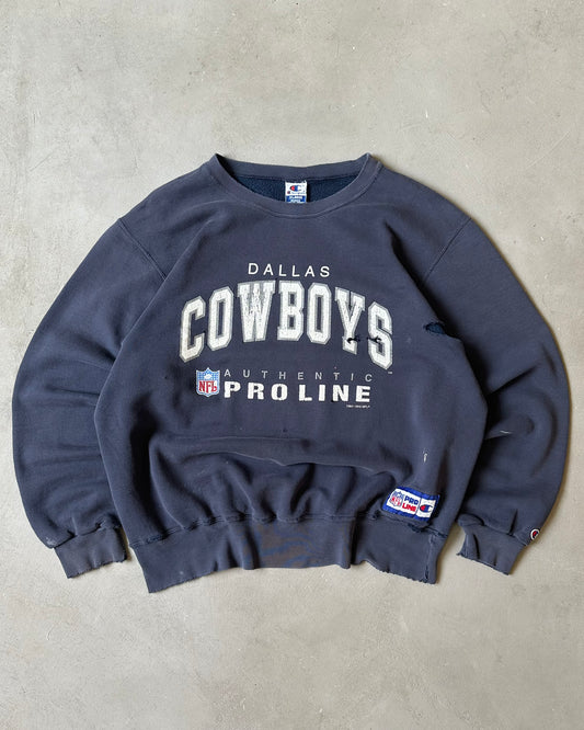 1990s - Distressed Navy Dallas Cowboys Crewneck - XL