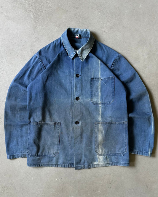Années 60 - Veste de travail Euro bleue vieillie - T/M