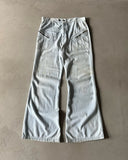 1970s - Light Blue Soft Cotton Bell Bottoms Jeans - 32x31
