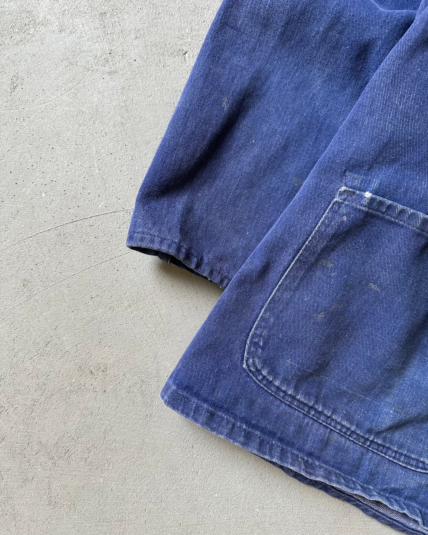1980s - Distressed Blue Denim Euro Chore - M