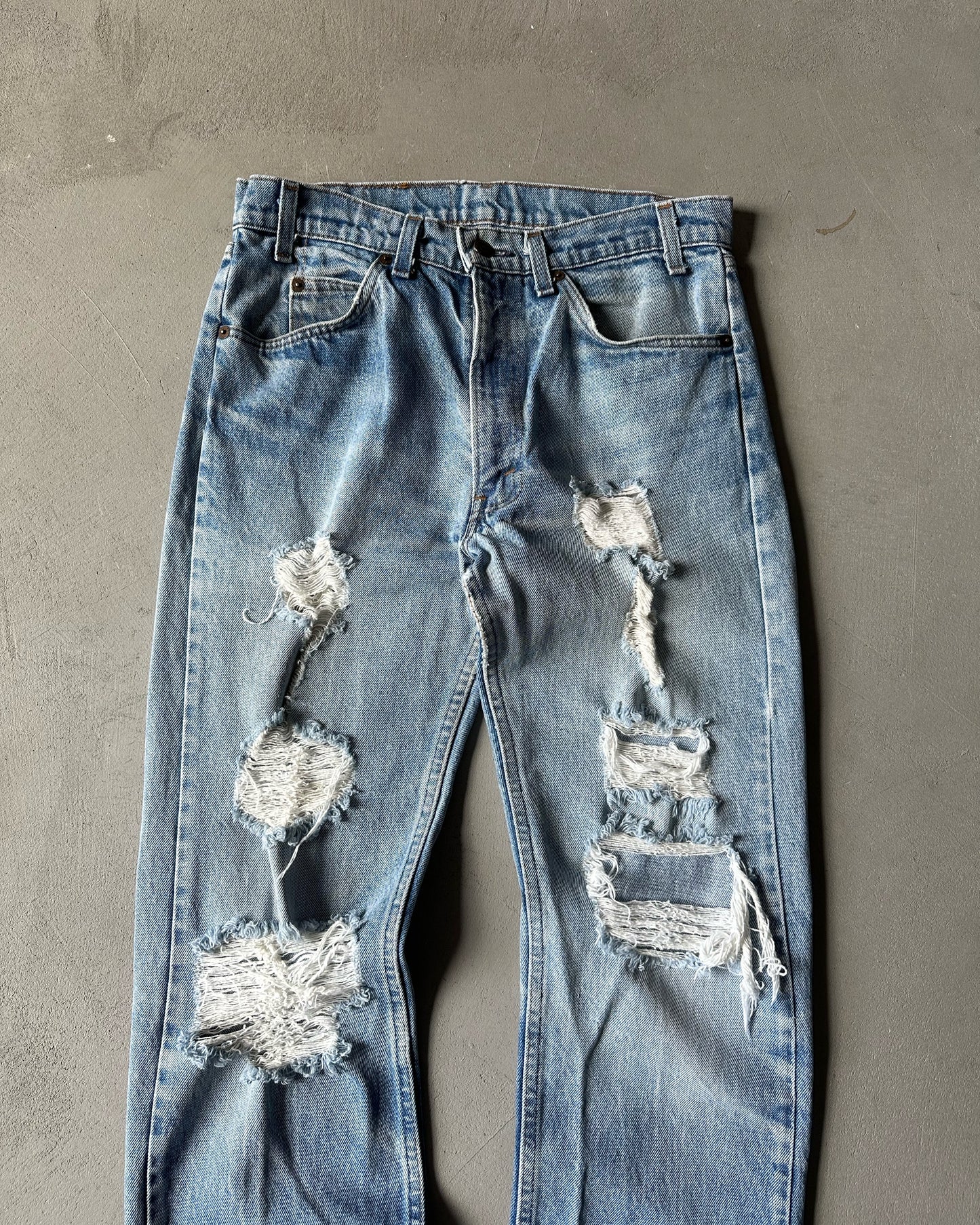 1980s - Distressed 505 Orange Tav Levi's Jeans - 29x32