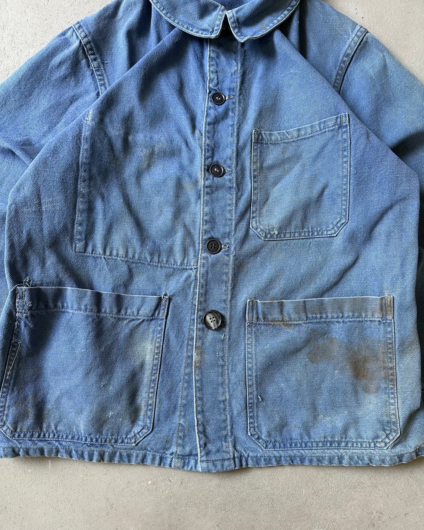 1970s - Distressed Blue Euro Chore - XS