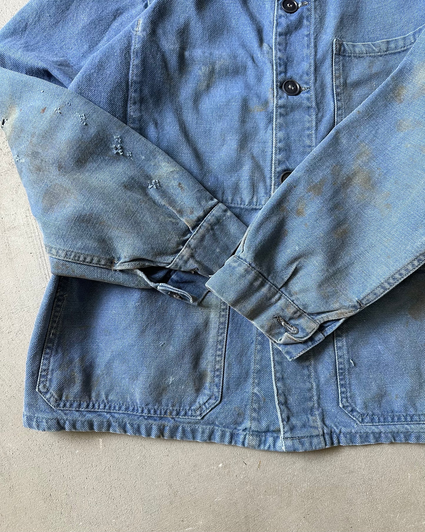 1970s - Distressed Blue Euro Chore - XS