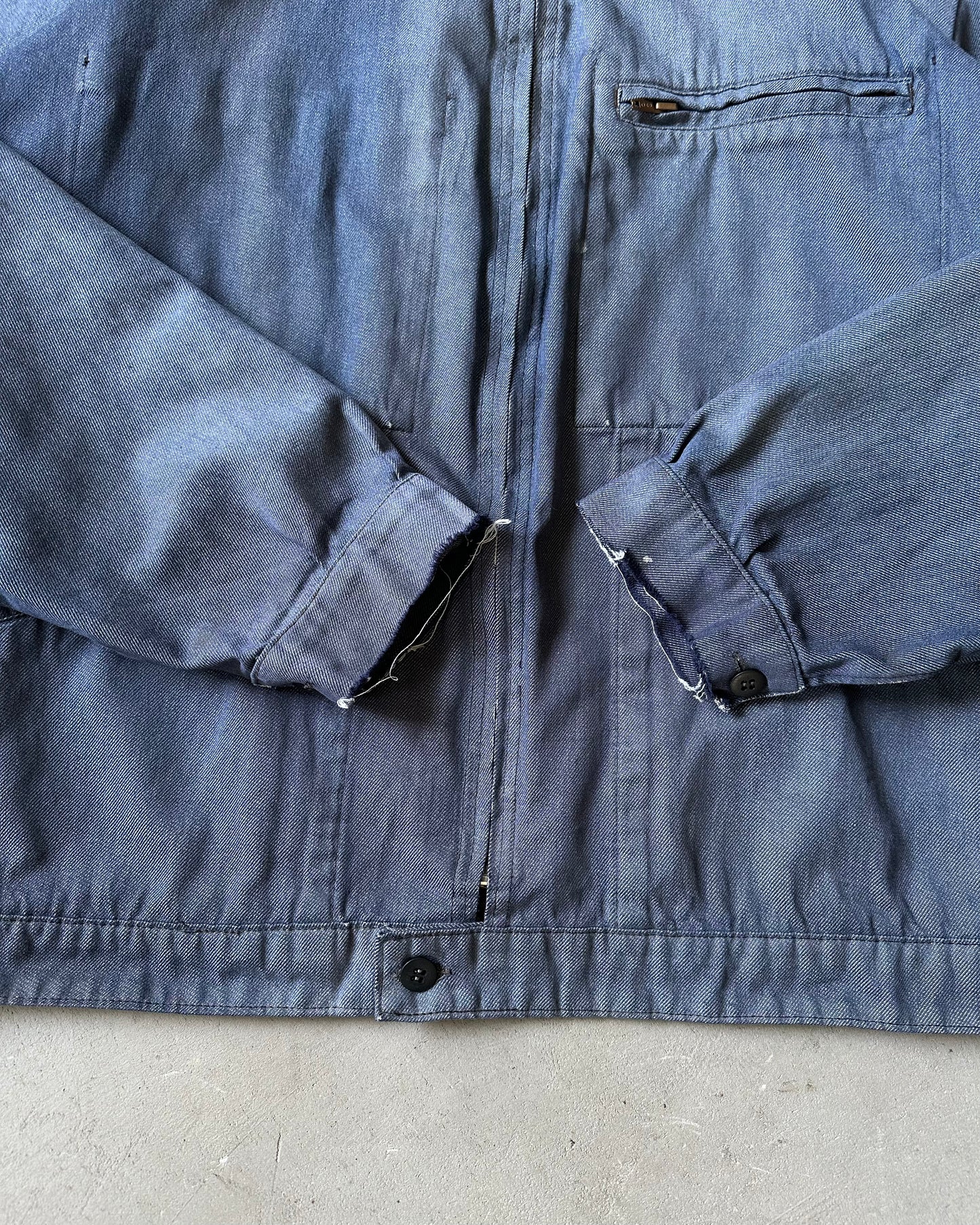1980s - Distressed Denim Work Jacket - XL