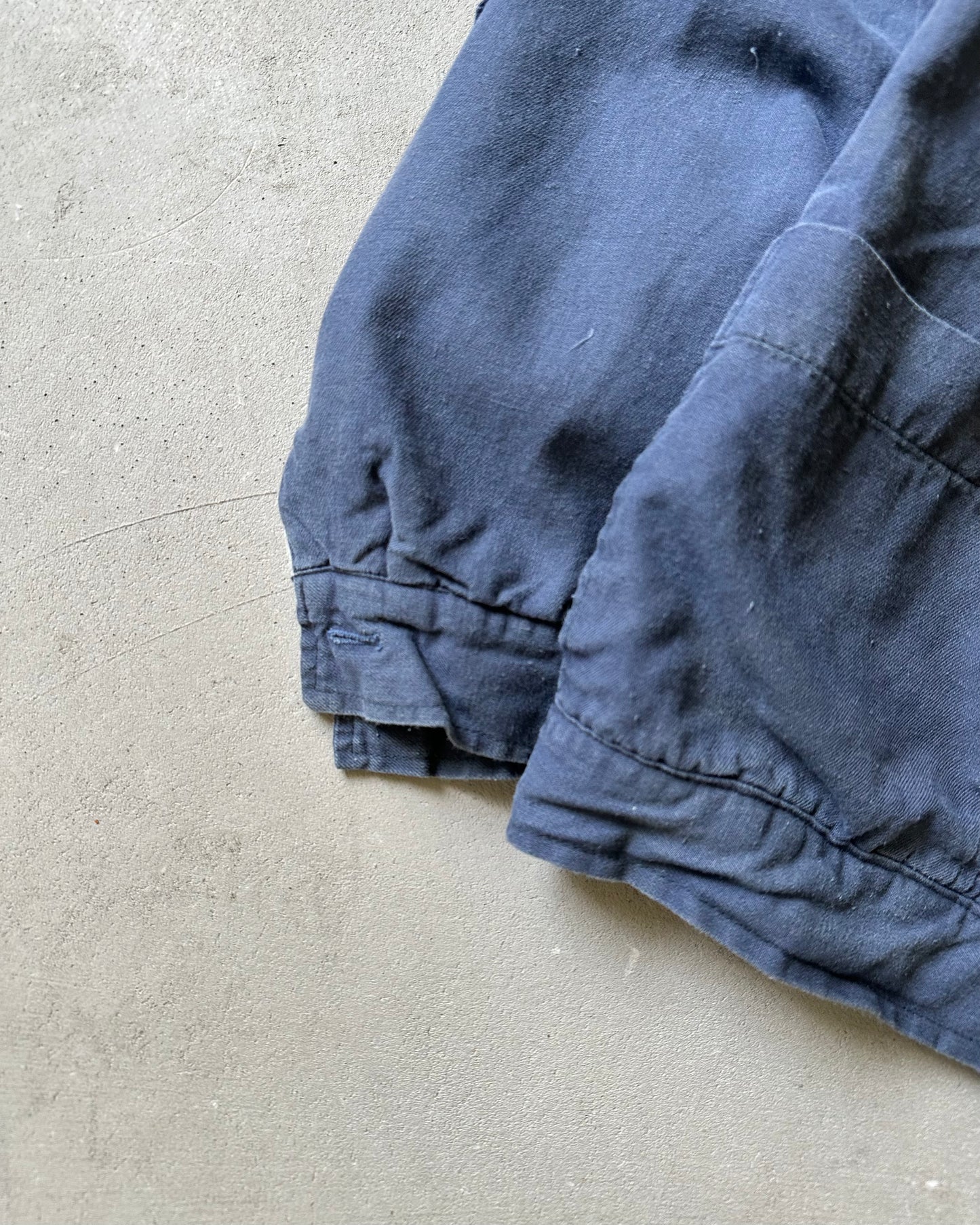 Années 80 - Blouson de travail doublé fausse fourrure marine - M