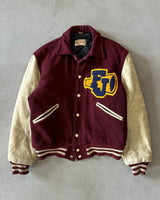 1960s - Burgundy/Cream "Butwin" Varsity Jacket - 38 (S)